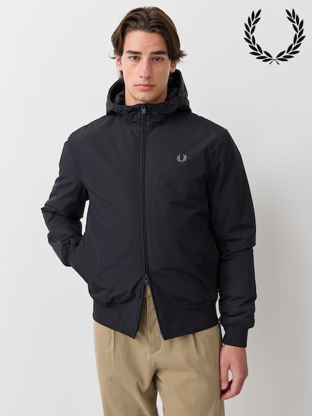 Black - Regular Fred Perry Hooded Brentham Jacket
