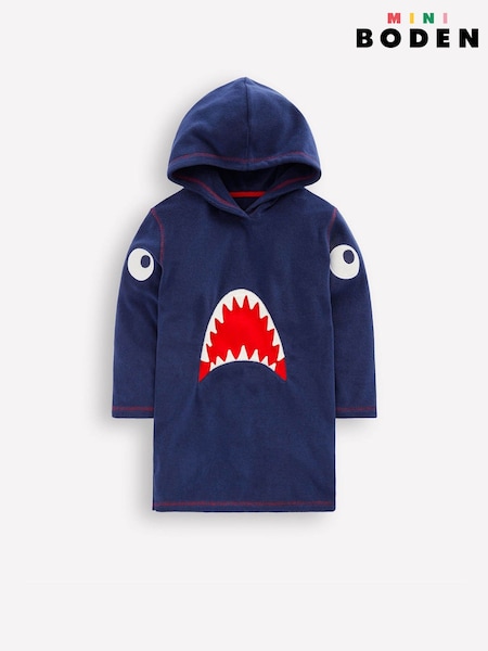 Boden Blue Appliqué Towelling Throw On Cover-Up (V69393) | £29 - £35