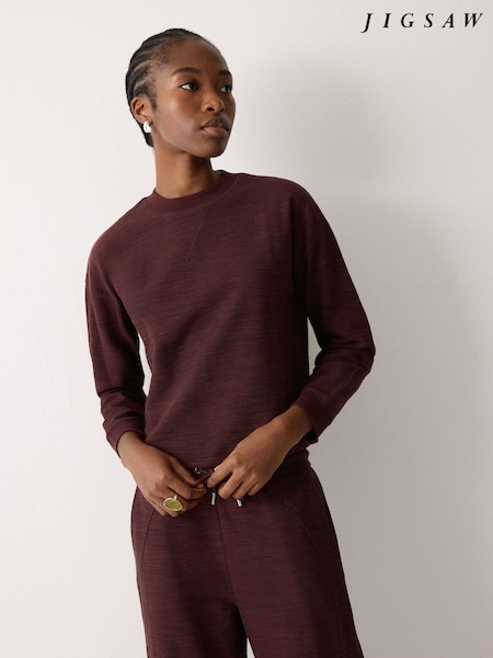 Jigsaw Purple Cotton Slub Sweatshirt (V69610) | £79