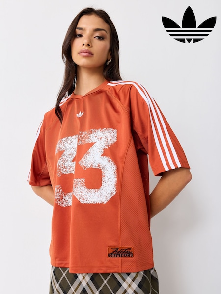 Orange - Adidas Originals Oversized Vintage Jersey Top
