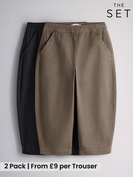 Black - The Set 2 Pack Barrel Trousers