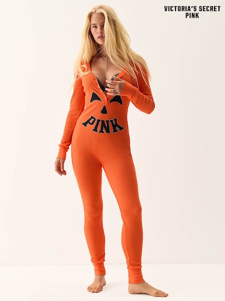 Orange Pumpkin - Victoria's Secret Pink Halloween Onesie