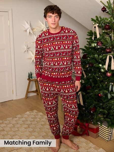 Red - Regular Wallace & Gromit Family Matching Christmas Pyjamas Set
