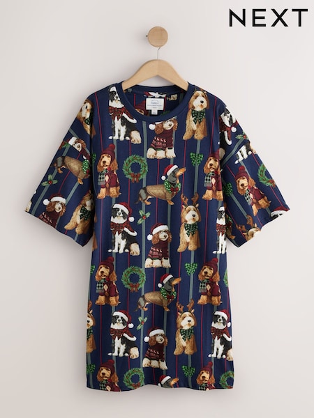 Navy Dog - Matching Family Christmas Nightie