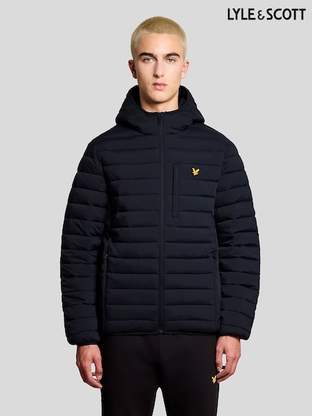 Lyle & Scott Blue Stretch Lightweight Quilted Jacket (V71599) | £140