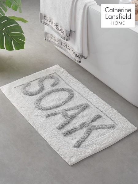Catherine Lansfield White Soak Bath Mat (V71609) | £13