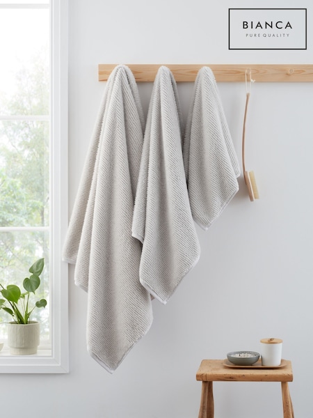 Bianca Silver Grey Soft Zero Twist Turkish Cotton Spa Towel (V71622) | £10 - £22