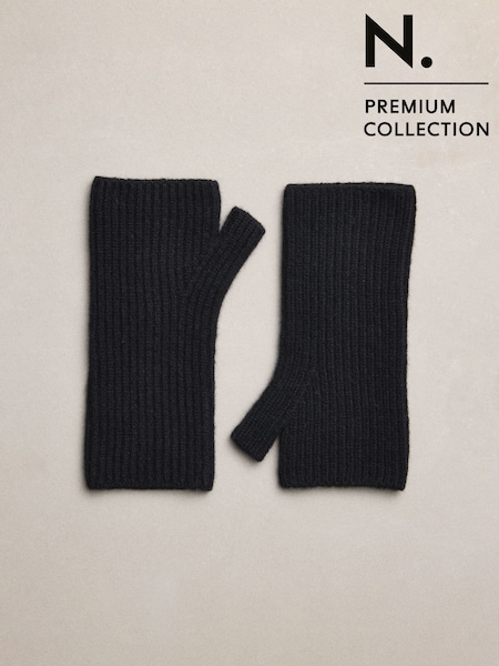 Black - N.premium Cashmere Handwarmer Gloves