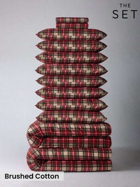 The Set 2 Pack Cosy Brushed Cotton Bedsets With Fitted Sheets