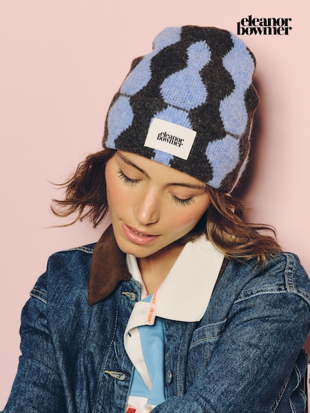 Blue/Brown Wave - Eleanor Bowmer Knitted Beanie