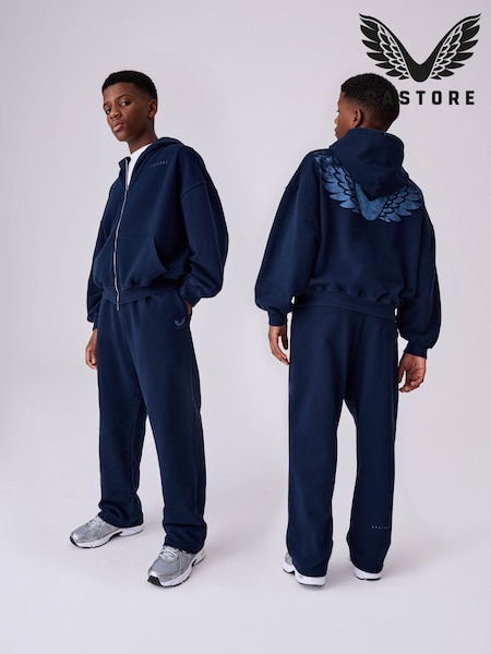 Navy - Castore Oversized Zip Through Hoodie And Straight Leg Jogger Set