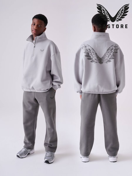 Light Grey - Castore Oversized 1/4 Zip And Jogger Set