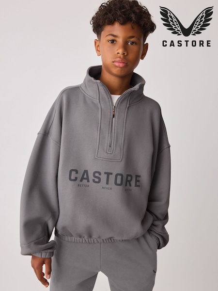 Grey - Castore Oversized 1/4 Zip And Jogger Set