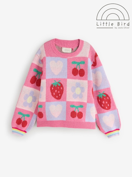 Pink Fruit Checkerboard - Little Bird By Jools Oliver Jumper