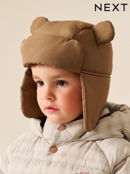 Brown Bear - Novelty Lined Trapper Hat (3mths-6yrs)