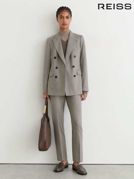 Light Grey - Reiss Darcy Wool-blend Slim-leg Trousers