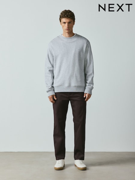 Dark Purple - Straight Fit Cotton Rich Stretch Chinos