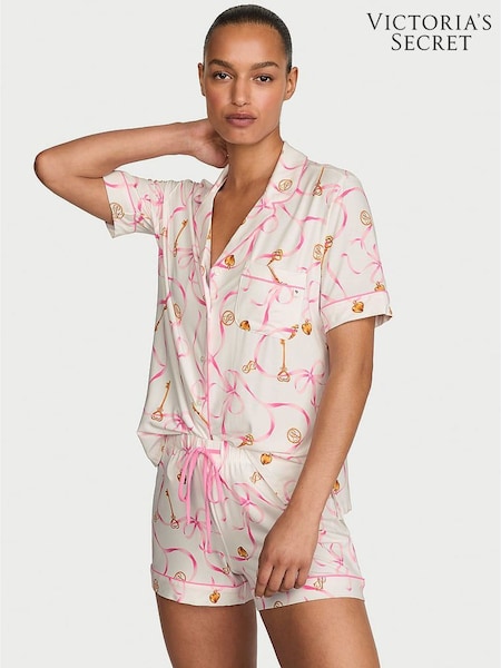 White Bow & Key - Victoria's Secret Modal Short Pyjamas Set
