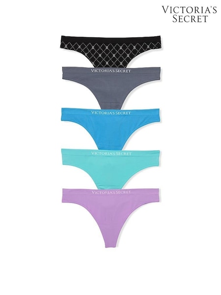 Black/Grey/Blue/Green/Purple - Victoria's Secret 5 Pack Knickers
