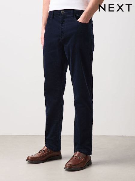 Navy - Slim Fit Motionflex Cord Trousers