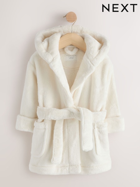 Ecru - Soft Touch Fleece Dressing Gown (9mths-16yrs)