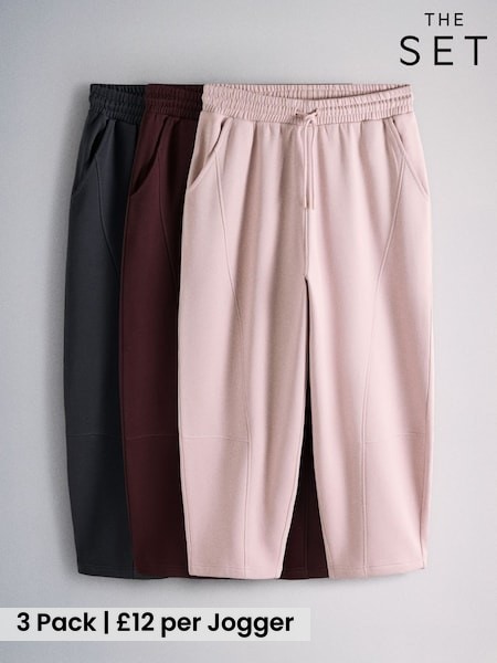 Navy/Berry/Pink - The Set 3 Pack Barrel Leg Joggers
