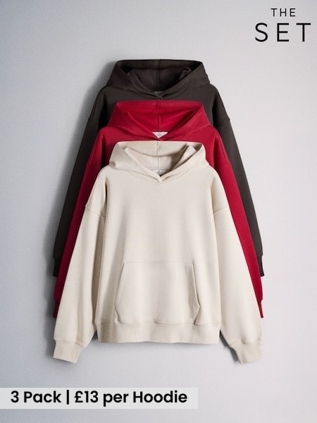 Brown/Red/Neutral - The Set 3 Pack Sweat Hoodies
