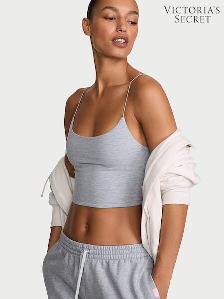 Medium Heather Grey - Victoria's Secret Cotton Cropped Cami Top