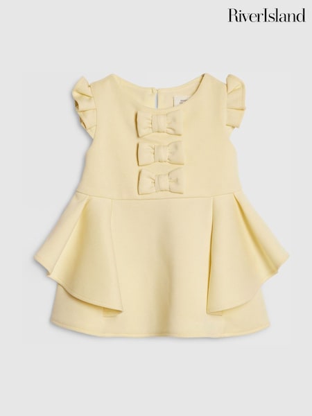 Yellow - River Island Bow Scuba Dress