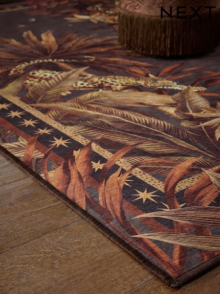 Washable Jungle Leopard Rug