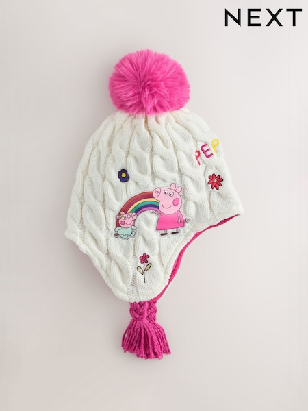 White/Pink - Peppa Pig Trapper Hat (1-10yrs)