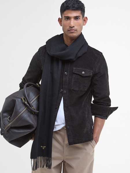 Black - Regular Barbour Wool Scarf