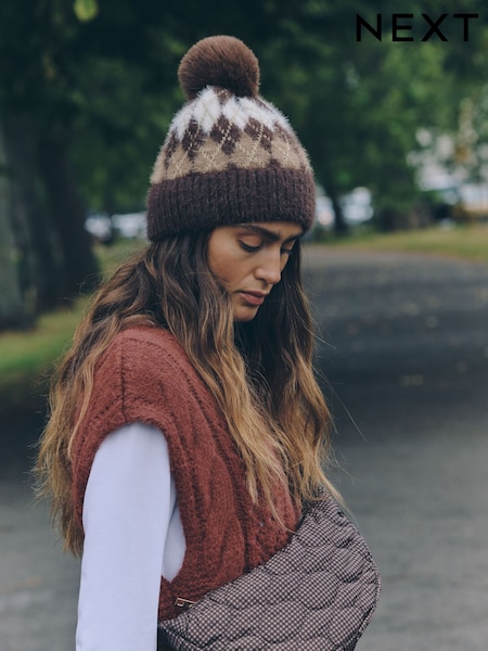 Rust Brown - Pointelle Cable Knitted Tank