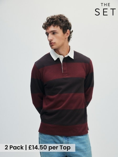 Berry Red - Regular The Set 2pk Rugby Tops