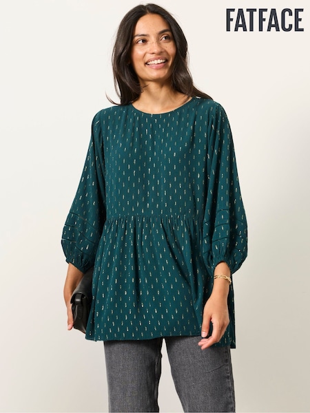 Teal Blue - Fatface Metallic Tunic