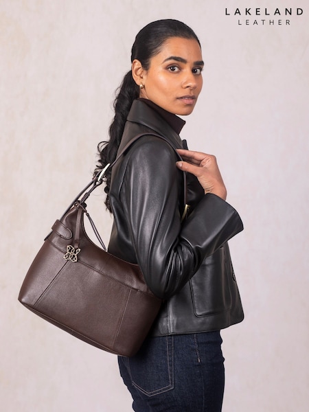 Brown - Lakeland Leather Newby Shoulder Bag
