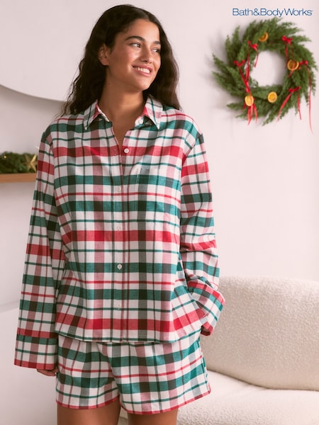 Red Check - Bath & Body Works Flannel Shorts Pyjamas Set