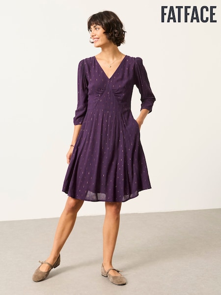 Purple - Fatface Spot Dress