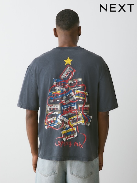 Grey - Regular Christmas Graphic T-shirt