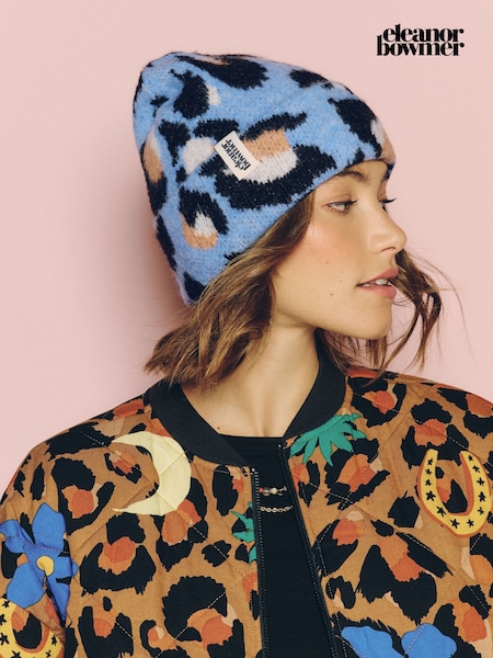 Blue Leopard - Eleanor Bowmer Knitted Beanie
