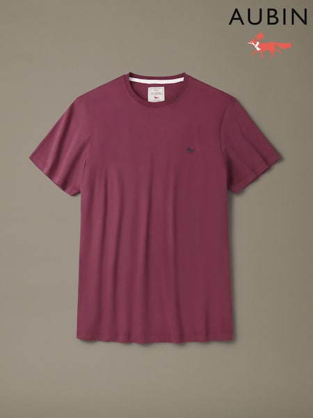 Red - Regular Aubin Red Cotton T-shirt
