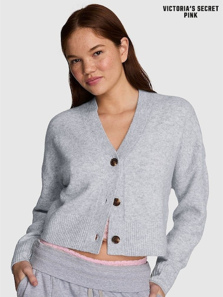 Medium Heather Grey - Victoria's Secret Pink Cropped V-neck Cardigan
