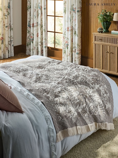 Laura Ashley Marlbrook Floral Jacquard Throw
