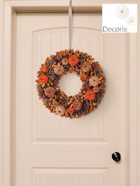 Decoris 44cm Autumn Pumpkin Wreath