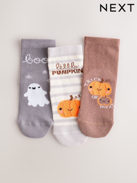 Multi Neutral - Halloween Character Cotton Rich Socks 3 Pack