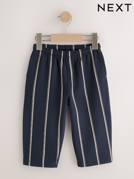 Navy Stripe - Wide Leg Jersey Joggers (3mths-7yrs)