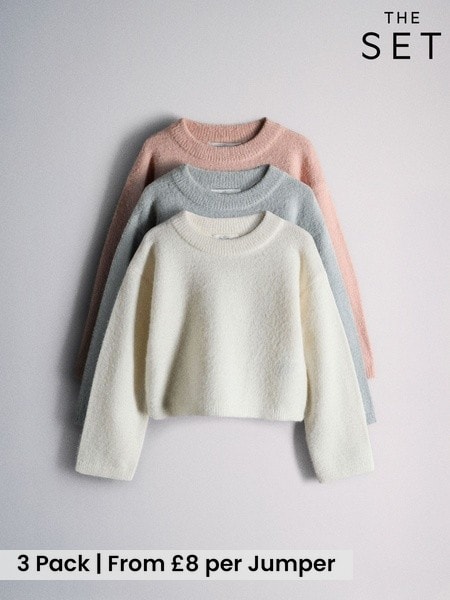 Pink/Cream - The Set 3 Pack Fluffy Jumpers