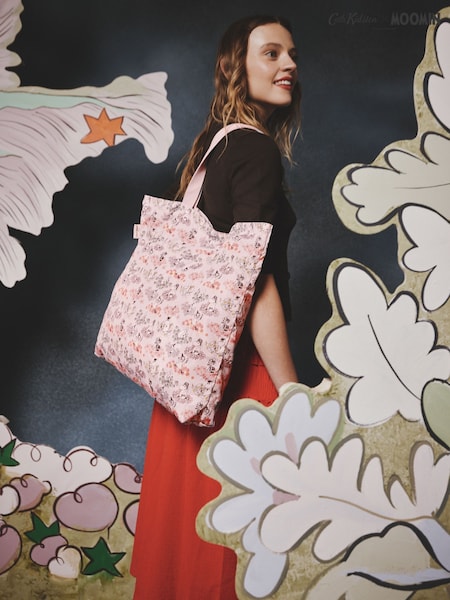 Light Blue Moomin Flower Clouds - Cath Kidston Large Foldaway Shopper Bag