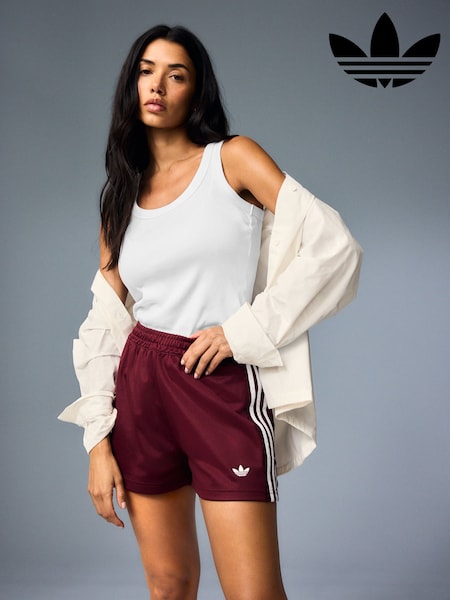 Red - Adidas Originals Lace 3-stripe Shorts