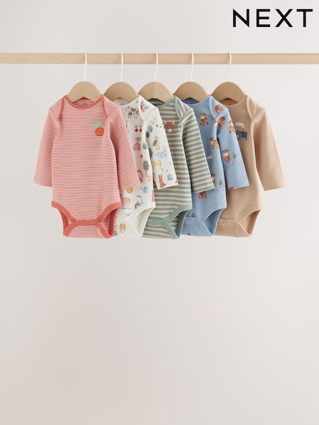 Neutral Hamish - Long Sleeve Bodysuits 5 Pack